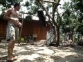 Kiwi Geeza Doing Muay Thai Bagwork in Backyard, North Thailand, 2012-05-17 C, Probes to Crop Drills