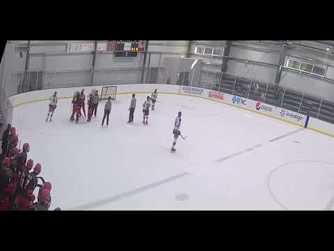 Kane Clark #57 on pp works it in corner to teammate who passes across to D who finds the back of the net during 3 game at home series vs Connecticut Jr. Rangers Dec 2022