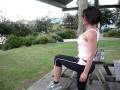 Fit Bondi chick: Girl parallel leg lifts