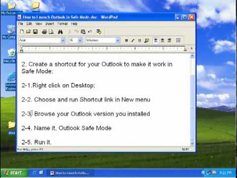 how to open outlook in safe mode