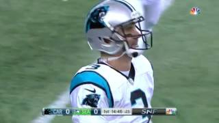MUST SEE: Derek Anderson starts the game for Carolina? Leads to interception on first play.