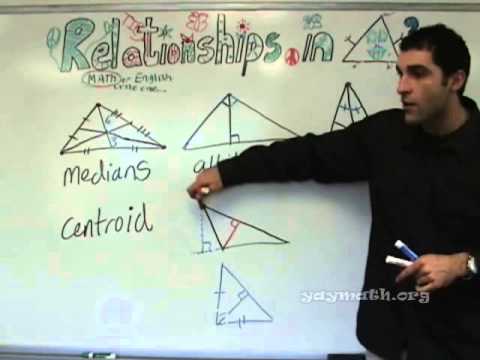 geometry - Here we dissect all the major components of the triangle, including median, centroid (sounds like a robot), angle bisectors, altitudes, and perpendicular bis...