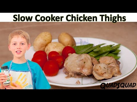 Easy Chicken Thigh Crock Pot/Slow Cooker Recipe - Kitchen Adventures with Ethan