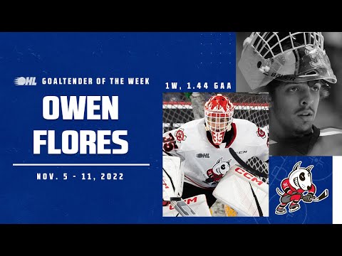 Owen Flores named OHL Goaltender of the Week