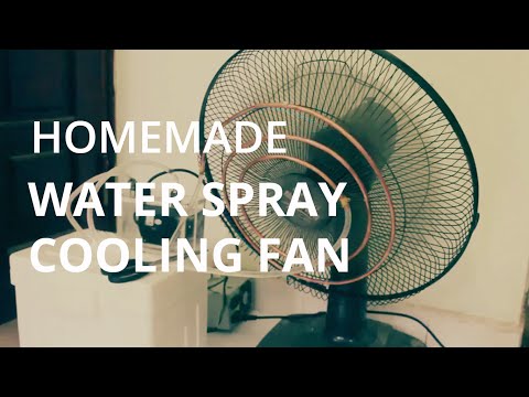 Homemade water spray cooling fan