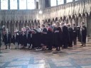 the cathedral chamber choir rehearses in the york minster chapter house on 24 august 2008 during its week-long residency.