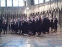 the cathedral chamber choir rehearses in the york minster chapter house on 24 august 2008 during its week-long residency.