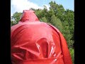 Red PVC mackintosh