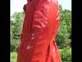 Red PVC mackintosh