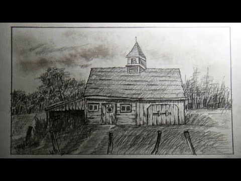 how to draw village scene