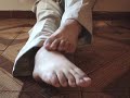 A massage in my feet, my socks and dress shoes