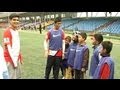 Team Baichung takes on NDTV in soccer match