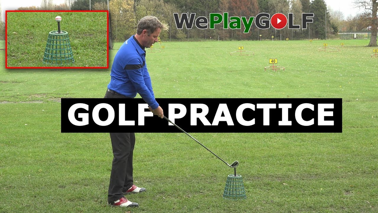 Golf Practice: Ball above the feet on the driving range