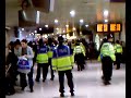 ajax fans getting a bit rowdy with flares being brought into the station and being set off and abuse towards any passer by villa fans. this was just after the flare had been set off and they were being escorted to the platform to witton station.
thursday 23rd october 2008.
