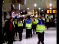 Ajax fans getting a bit rowdy with flares being brought into the station and being set off and abuse towards any passer by Villa fans. This was just after the flare had been set off and they were being escorted to the platform to Witton station.
Thursday 23rd October 2008.