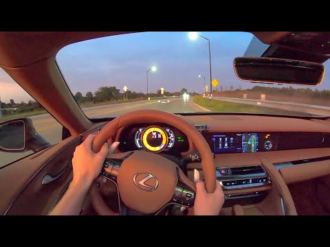2021 Lexus LC 500 Convertible - POV Night Drive (Binaural Audio)