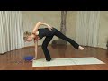 This sequence uses a dynamic Warrior II pose , triangle pose and half moon pose to strengthen your legs and back! Hope you enjoy it!