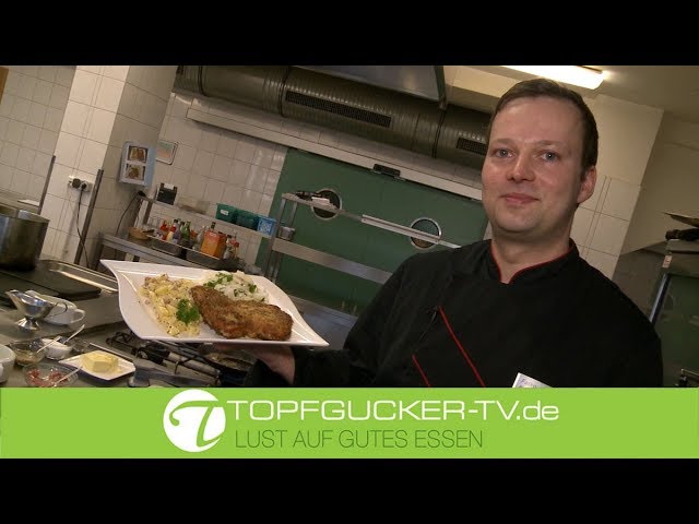 Biertreberschnitzel mit warmen Djionsenf-Speck-Kartoffelsalat | Rezeptempfehlung Topfgucker-TV Biertreberschnitzel mit warmen Djionsenf-Speck-Kartoffelsalat | Rezeptempfehlung Topfgucker-TV