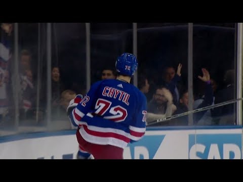 Filip Chytil first NHL goal | 03/30/2018 [HD]
