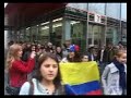 colombian people marching in melbourne against for farc ep terrorist group and begging for freedom to hostage.