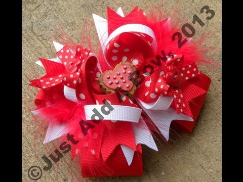 HOW TO: Make a 5 Inch Boutique Stacked Hair Bow by Just Add A Bow