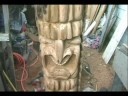 chainsaw carving moai