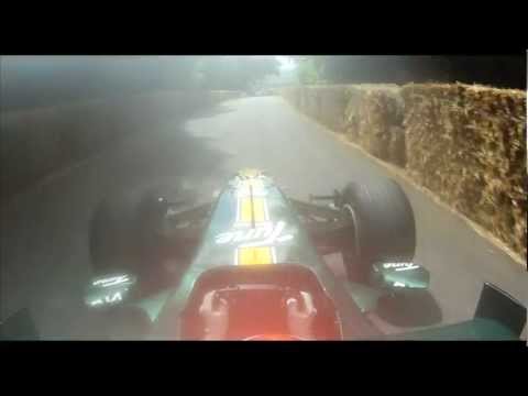 F1 onboard camera: Goodwood Festival hillclimb with Heikki Kovalainen and Caterham