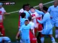 Man City vs QPR (3-2) Joey Barton sending off and kicking Kun Aguero [13.5.12]