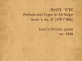 Bach - Prelude & Fugue in a, WTC Book 2, no.20 (BWV 889)  Eunice Norton, piano (1968)