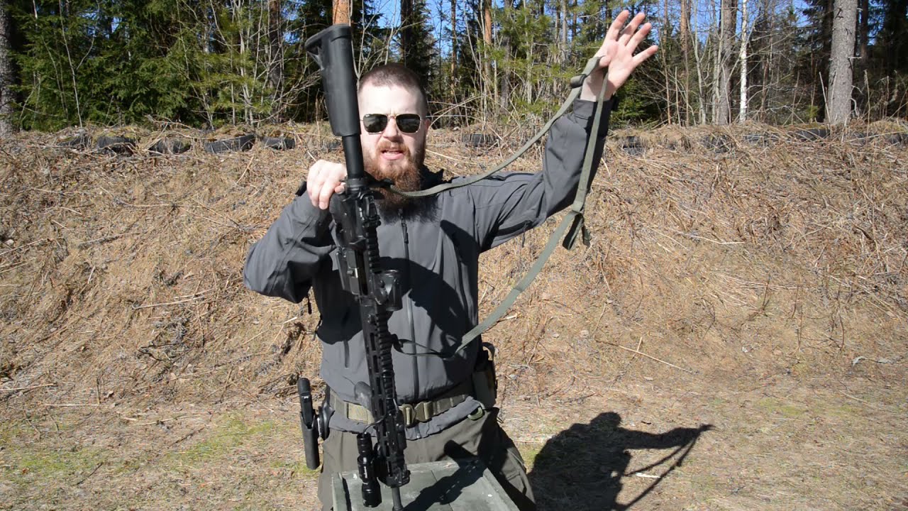 Vinkki kiväärin 2-pistehihnan käyttämiseen