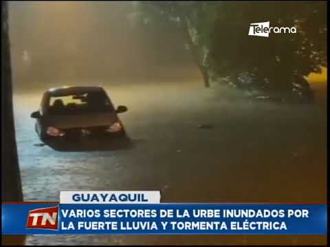 Varios sectores de la urbe inundados por la fuerte lluvia y tormenta eléctrica