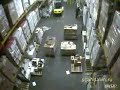 drunk man in forklift smashes into a vodka stock !