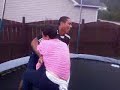 Click here to watch this video sumo wrestling on a trampoline