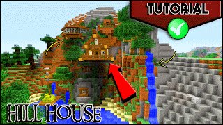 HILL HOUSE | Minecraft: How to make a Cliff House Tutorial | Mountain House | Ps3, PS4, Xbox, Mcpe