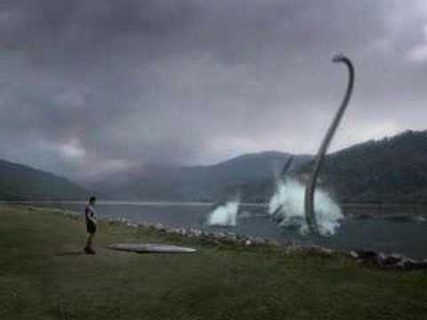Nessie - Hilarious commercial showing the loch ness monster using a cardboard cut-out of a toyota car as a decoy to lure people over so that he can grab them...very c...