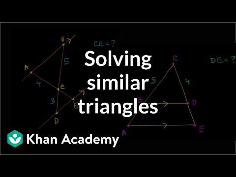 Solving Similar Triangles Video Khan Academy