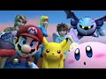 trailer do novo super smash bros para nintendo revolution confirmed characters: mario(from mario bros), link(from the legend of zelda), kirby (from kirby), pikachu (from pokemon), meta-knight (from kirby), pit (from kid icarus), zero suit samus (from metroid), wario (from wario land) and.... solid snake!! \o__ox/ from metal gear solid it's shome time!!! comming soon!!