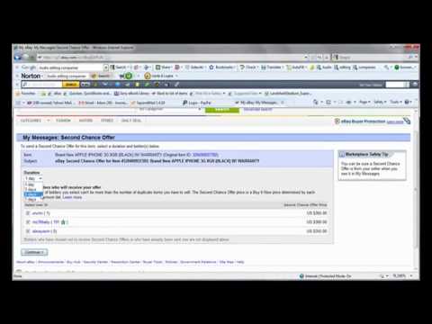 how to offer second chance on ebay
