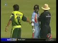 gambir n afridi clash in 3rd odi at india in nov 2007