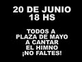 20 DE JUNIO TODOS A PLAZA DE MAYO