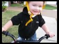 Camden riding his bicycle on his 2nd birthday