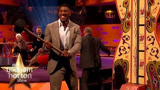 Anthony Joshua Tests His Strength With Hammer Game!