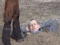 Girl on horse riding her mount over me Girl on horse riding her mount over me