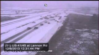 WisDOT video shows multi vehicle pileup on Hwy. 41/45 near Lannon Rd.