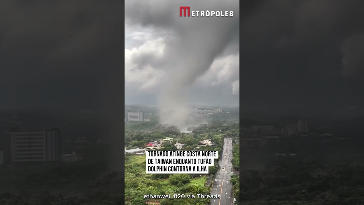 Tornado atinge costa norte de Taiwan enquanto tufão Dolphin contorna a ilha