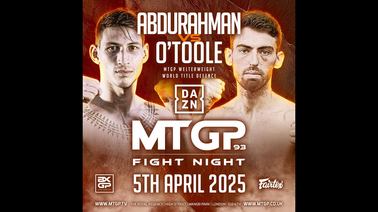 Mo Abdurahman vs Dano O`Toole // MTGP Fight Night 93 // April 5th // The Royal Regency