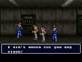 shin nekketsu kouha - kunio-tachi no banka is simply my favorite technos game on the snes, and in fact, one of the greatest beat'em'ups on the system. in case you're not familiar with kunio and friends, it's one of tecnhos most sucessfull franchises, from early nes to even remakes on the gba. this never left japan, however, but thankfully agtp translated the game in 2002. i find it amusing that all controversy about beating cops and swearing came out in gta3, when obviously kunio and crew already had that well covered back in 1994 in japan. enjoy the begining!