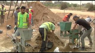 بناء السوق الأثري في بلدة الشوكة بمدينة رفح في قطاع غزة