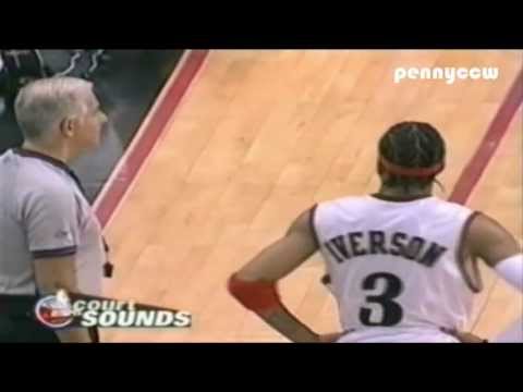 Allen Iverson & Larry Brown argue with the RETARDED NBA Referee