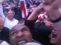 Stoke City Fans hoist ricardo fuller in the air on pitch